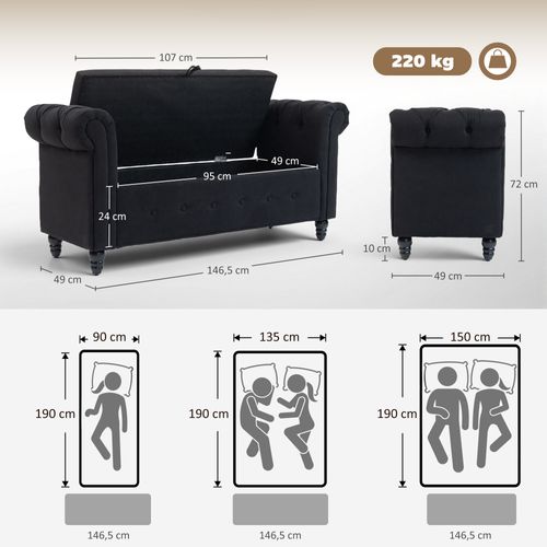 Banquette Coffre Rangement 2 En 1 Chesterfield Aspect Lin