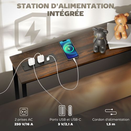 Console D'entrée Style Industriel Prises Courant USB Intégrées