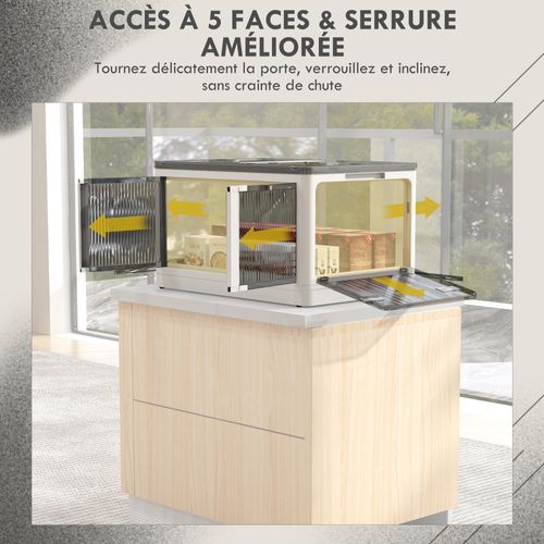 Boîte De Rangement Plastique 69l Pliable Empilable Couvercle 4 Roulettes Blanc Gris