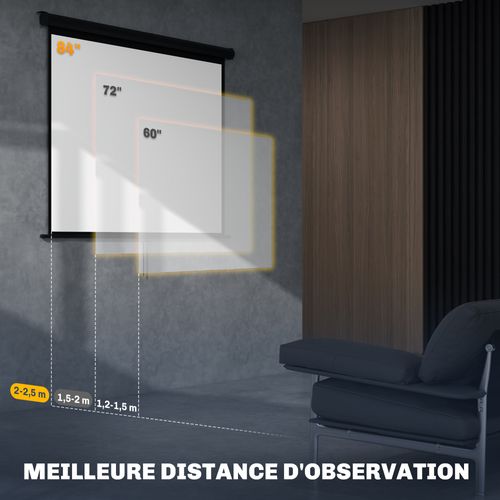 Écran De Projection Home-cinéma TV Format 4:3 84 Pouces 4k Hd