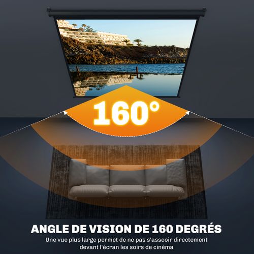Écran De Projection Home-cinéma TV Format 1:1 99 Pouces 4k HD Métal Pvc