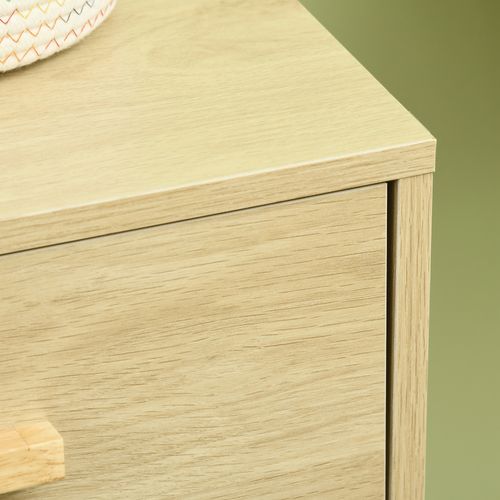 Buffet Cannage Rotin Style Naturel Porte Étagère 4 Tiroirs