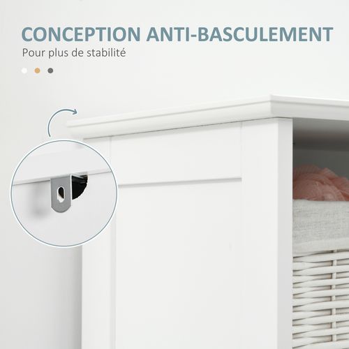 Colonne Salle De Bain H.164 Cm - Porte, Étagère, Tiroir, 3 Niches - Blanc