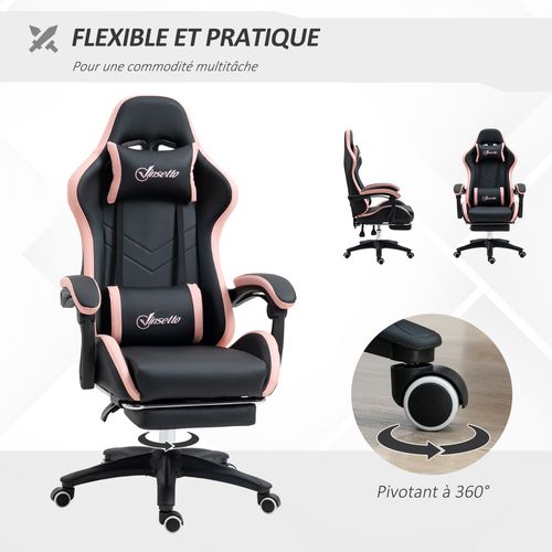 Chaise Gaming - Chaise De Bureau Gamer Inclinable Repose-pieds Rétractable