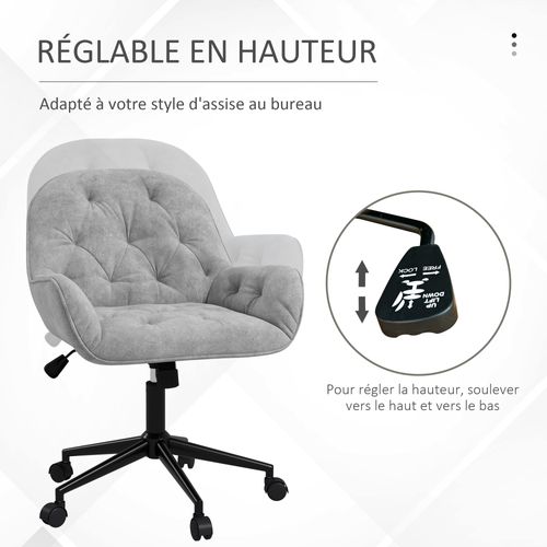 Chaise De Bureau Velours Design Chesterfield Effet Capitonné