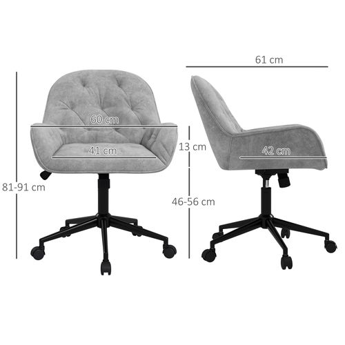 Chaise De Bureau Velours Design Chesterfield Effet Capitonné