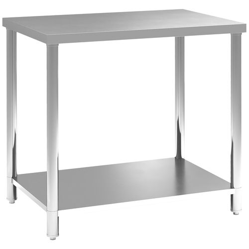 Table De Travail Acier Inox Avec Étagère 90 X 60 X 86 Cm