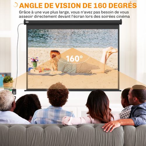 Ecran De Projection Motorisé 4:3 171 X 130 Cm Noir