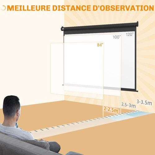 Ecran De Projection Motorisé 4:3 171 X 130 Cm Noir