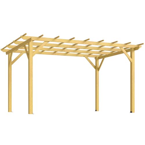 Pergola Bois Autoportante 12 M² Dim. 3 X 4 M Sapin Pré-huilé