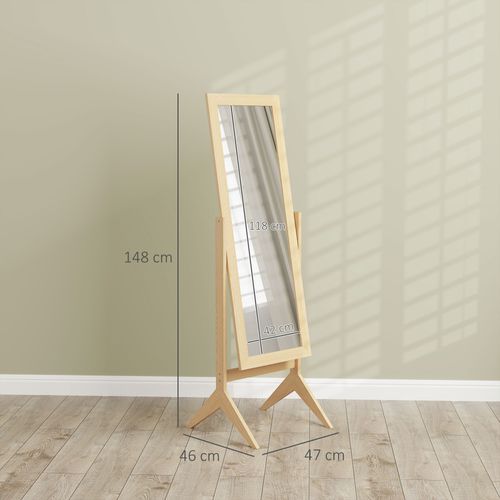 Miroir à Pied Inclinaison Réglable Dim. 47l X 46l X 148h Cm Mdf