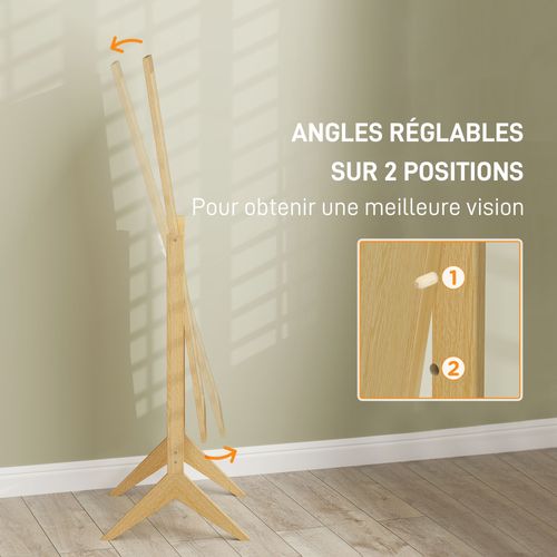Miroir à Pied Inclinaison Réglable Dim. 47l X 46l X 148h Cm Mdf