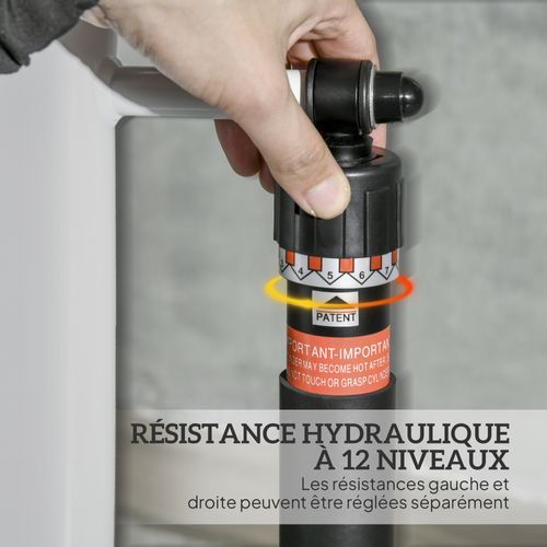 Stepper Fitness Pliable Réglable Avec Guidon Écran LCD Blanc