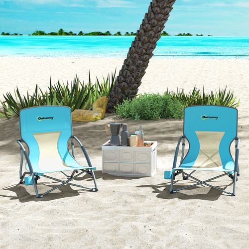 Lot De 2 Chaises De Plage Pliantes Légères Poids Net 2,2 Kg
