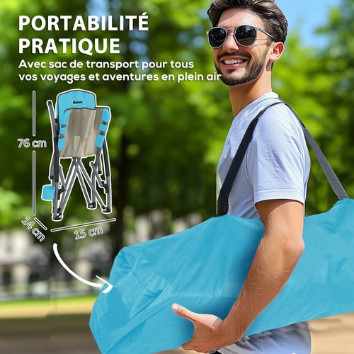 Lot De 2 Chaises De Plage Pliantes Légères Poids Net 2,2 Kg