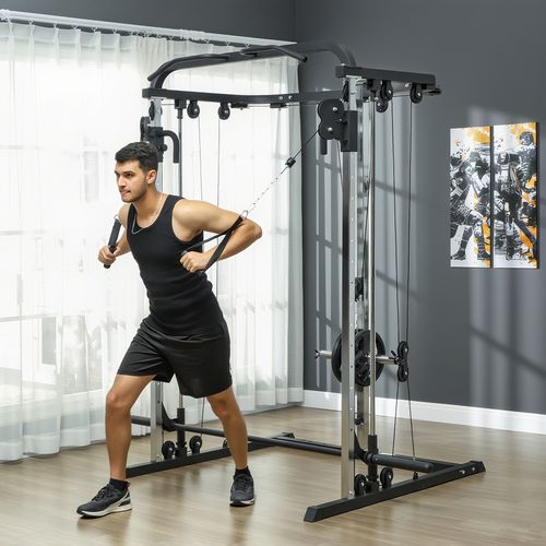 Station De Musculation Fitness Entrainement Complet Acier Noir