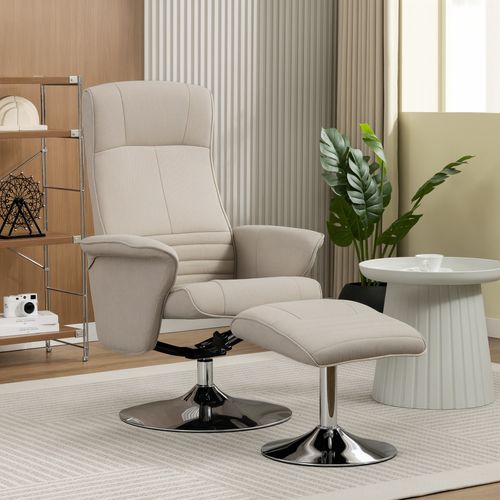 Fauteuil Relax Pivotant Inclinable Style Contemporain Avec Repose-pied