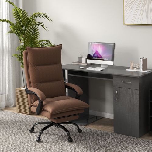 Fauteuil De Bureau Massant Chauffant Inclinable Repose-pieds Microfibre