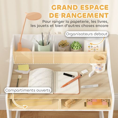 Ensemble Bureau Et Chaise Enfant 5 Compartiments De Rangement