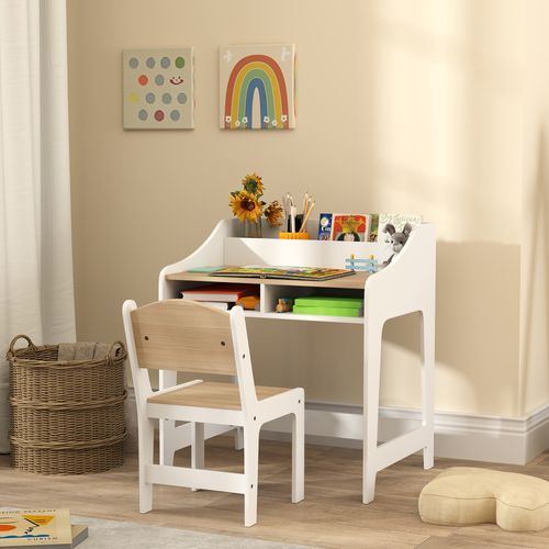 Ensemble Bureau Et Chaise Enfant 5 Compartiments De Rangement