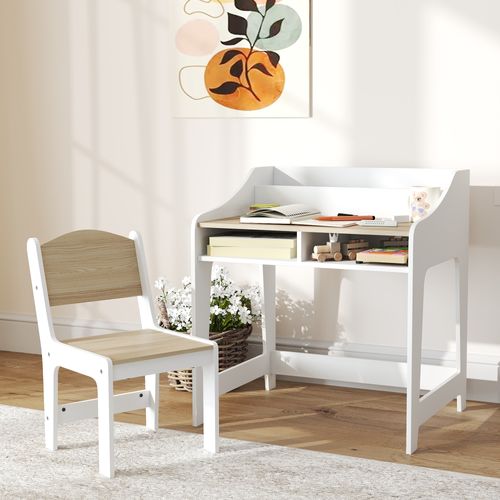 Ensemble Bureau Et Chaise Enfant 5 Compartiments De Rangement