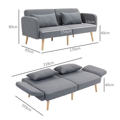 Canapé Convertible 3 Places Design Scandinave Tissu