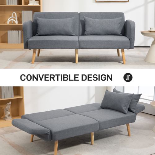 Canapé Convertible 3 Places Design Scandinave Tissu