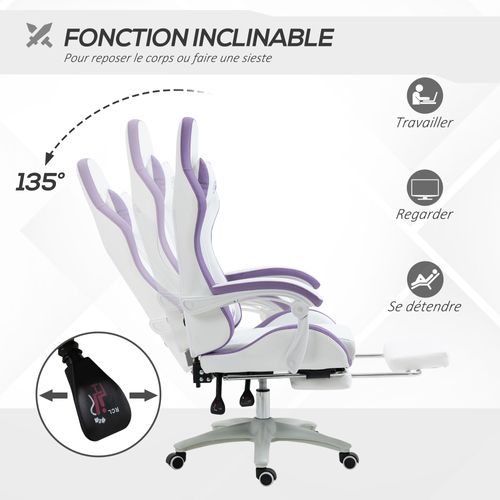 Chaise De Bureau Gaming Inclinable Réglable - Coussins Inclus