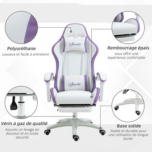 Chaise De Bureau Gaming Inclinable Réglable - Coussins Inclus