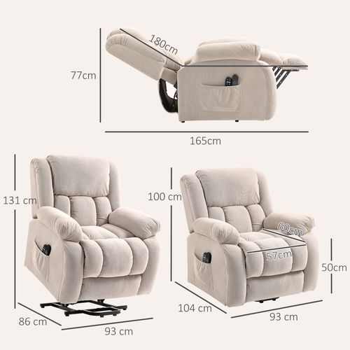 Fauteuil Releveur Massant Chauffant Inclinable Rétractable Tissu