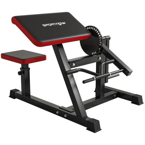 Banc à Biceps Preacher Curl Réglable Max. 120 Kg Acier Noir Rouge