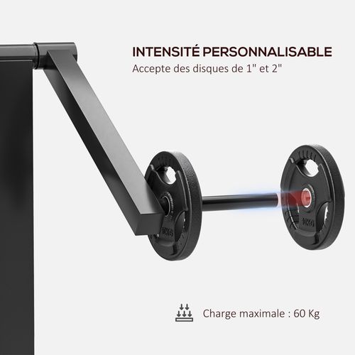 Banc à Biceps Preacher Curl Réglable Max. 120 Kg Acier Noir Rouge