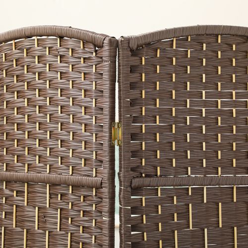 Paravent Intérieur 3 Panneaux Pliables En Bois Style Bohème Tissé