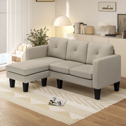 Canapé D'angle 3 Places Méridienne Réversible Tissu