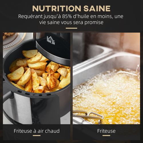 Friteuse Sans Huile 4l Air Fryer 1300w 12 Programmes Écran Tactile Noir