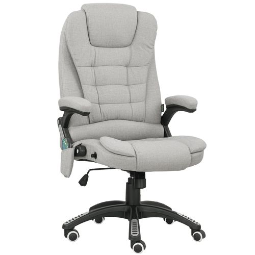 Fauteuil De Bureau Direction Massant Chauffant Réglable Gris Clair