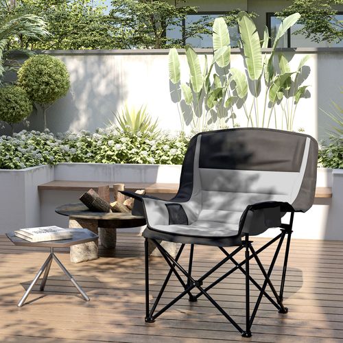Chaise De Camping Pliante Rembourrée Nombreux Rangements Sac Transport