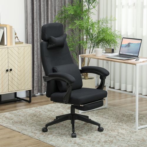 Fauteuil De Bureau Manager Repose-pied Tétière Coussin Lombaires Intégrés