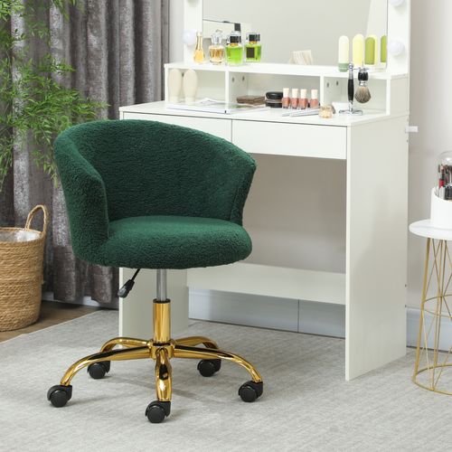 Chaise De Bureau Design Acier Chromé Effet Courte Laine Bouclée