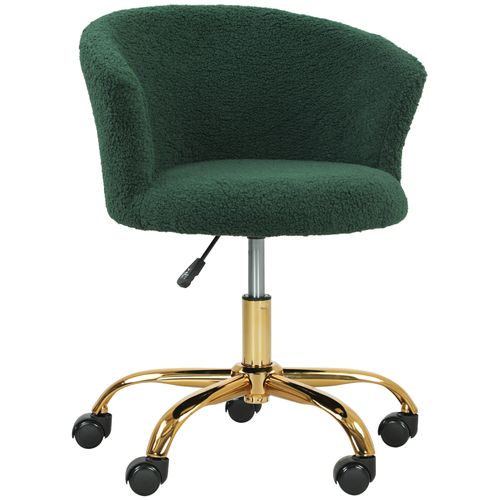 Chaise De Bureau Design Acier Chromé Effet Courte Laine Bouclée