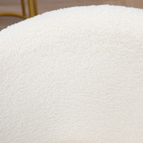 Chaise De Bureau Design Acier Chromé Effet Courte Laine Bouclée