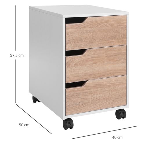 Caisson De Bureau Rangement Sur Roulettes 3 Tiroirs