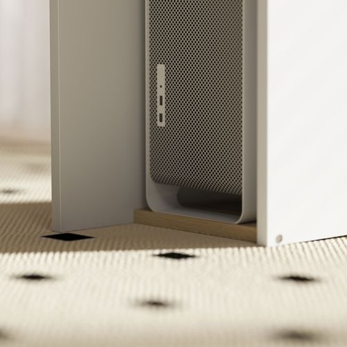 Bureau Informatique - 4 Étagères, Espace Cpu - Blanc Effet Bois Clair