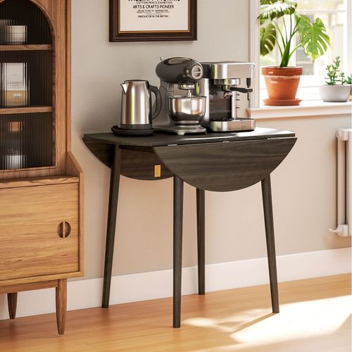 Table Ronde Pliable 2 Abattants D. 89 Cm Bois