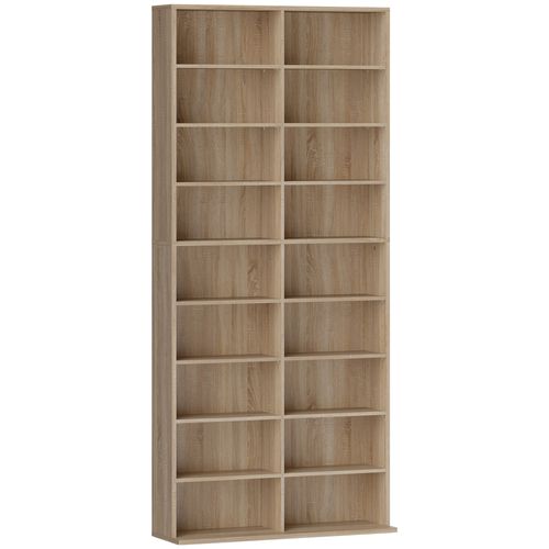 Étagère Pour Cd Et Dvd - 18 Compartiments, 14 Étagères Réglables - 78,5x24x175cm