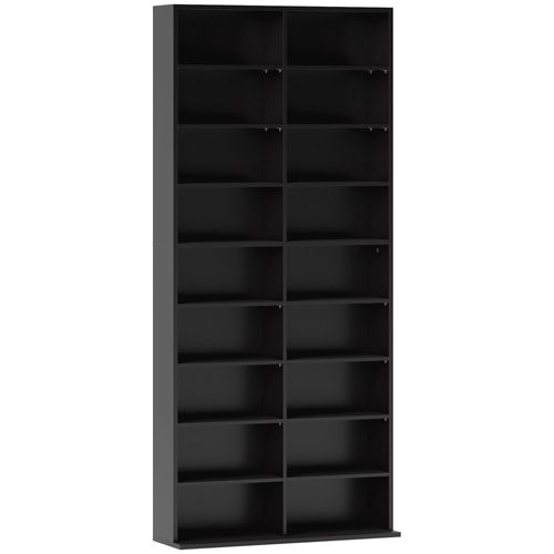 Étagère Pour Cd Et Dvd - 18 Compartiments, 14 Étagères Réglables - 78,5x24x175cm