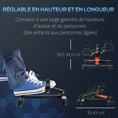 Mini Vélo D'appartement Résistance Hauteur Longueur Réglable Écran LCD