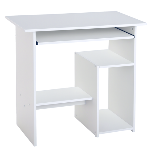 Bureau Informatique Compact 80 X 45 X 75 Cm Effet Bois Blanc