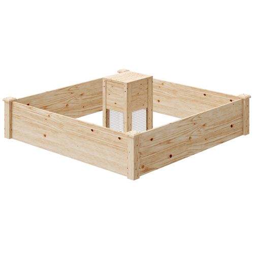 Ensemble Carré Potager Composteur Bois Sapin Naturel