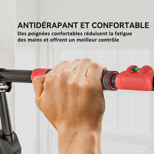 Barre De Traction Réglable Longueur 79-98 Cm Support à 6 Points Poignées Antidérapantes 225kg Max.